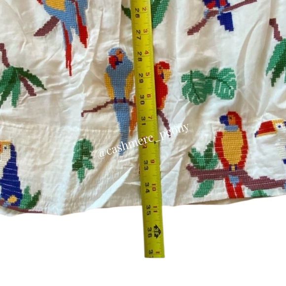 NWT Farm Rio Stitched Birds Tropical Parrots Full Skirt Medium - Picture 11 of 13